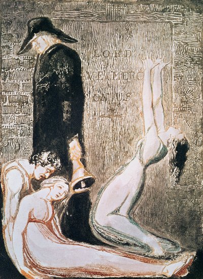 Europa una Profecía; Plaga, c.1794 (grabado en relieve, grabado, acuarela) de William Blake